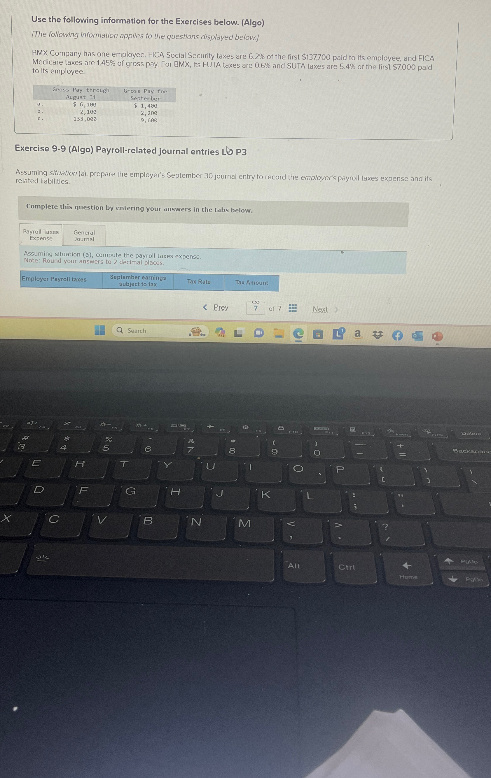 I need help finding the payroll taxes expense and general journal