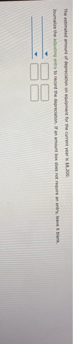  The estimated amount of depreciation on equipment for the current year