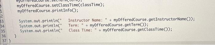 Patterson Fall 2018 WE: 23:30pm the output is: Course information: Course Number: