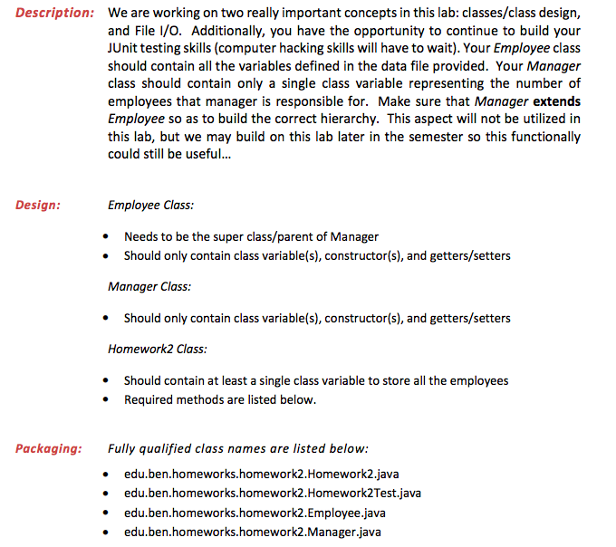 Java Code Please provide all the classes File that's needed for