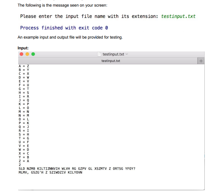 C++ QUESTION: You will be provided with an input file that has
