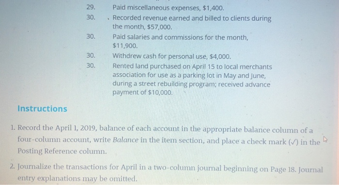 account in the appropiate balance column of a four-column account, while writing
