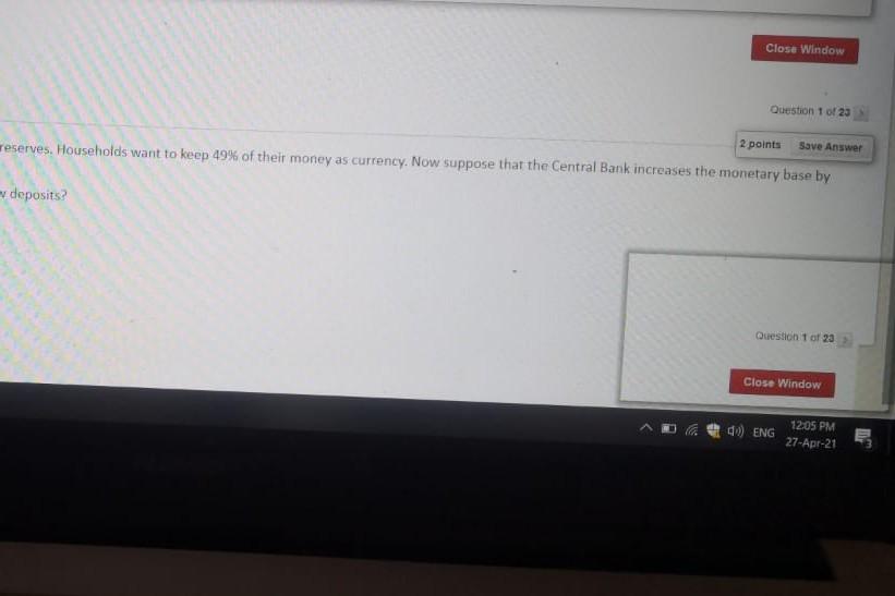 1 Banks in Burul have a desired reserve ratio of 17% of