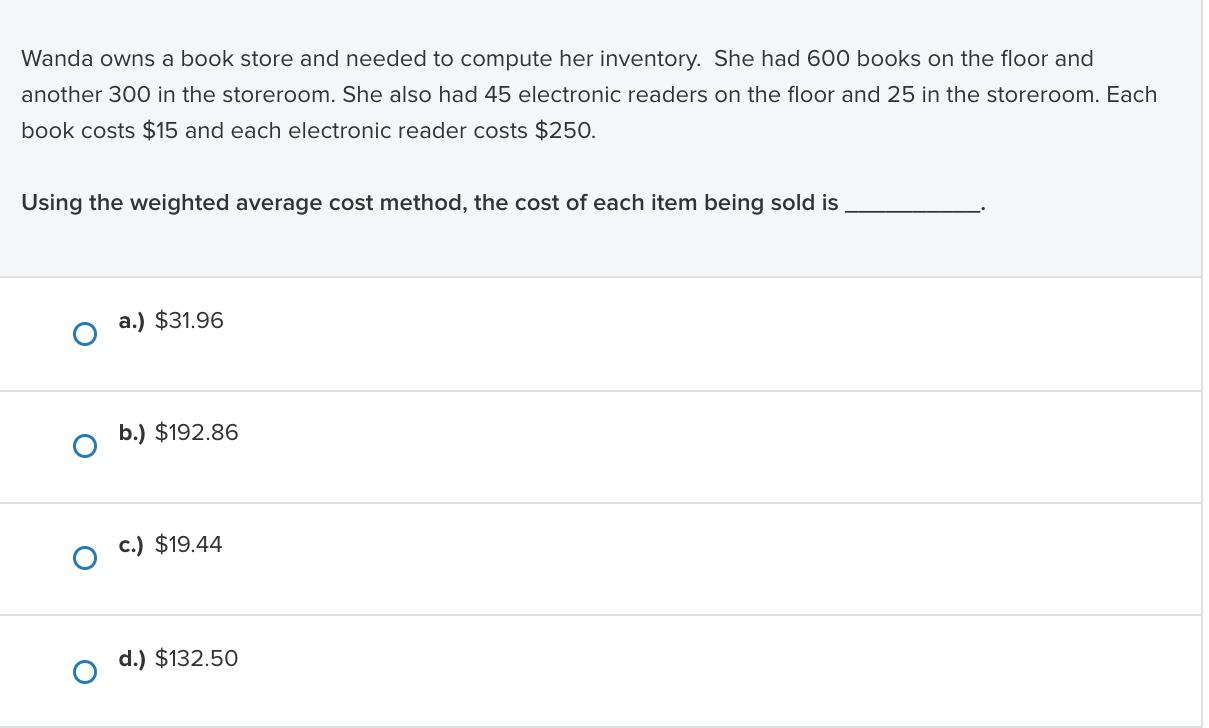 For Sale Ending Inventory Units Sold Units on Hand 48 $184 42