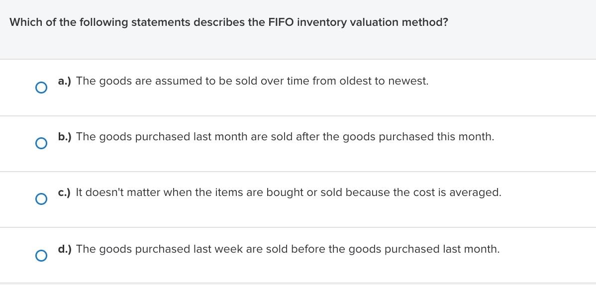 6 $ Cost of Goods Sold S Using the FIFO method and