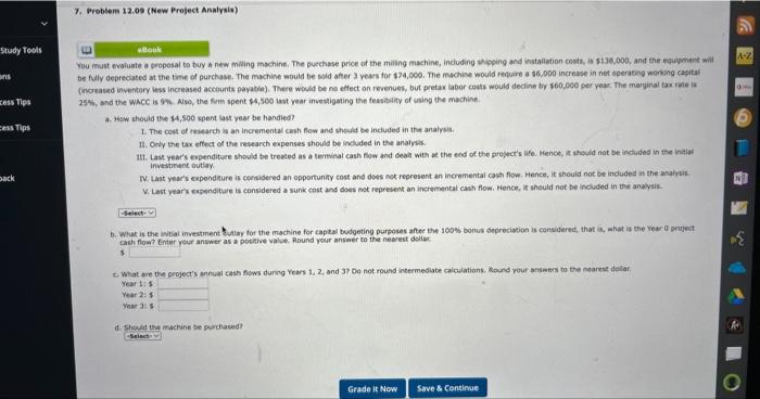  54 must evaluate a proposal to buy a new miling mschine.