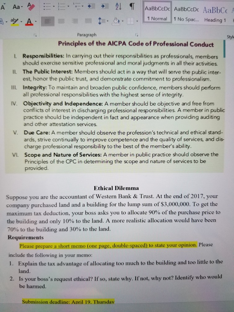 A Aa- i- 1Normal 1 No Spac... Heading 1 Paragraph Style