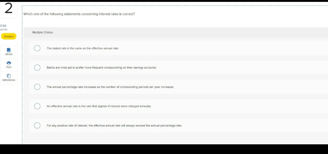 year is called the Multiple Choice periodic interest rate compound interest rate