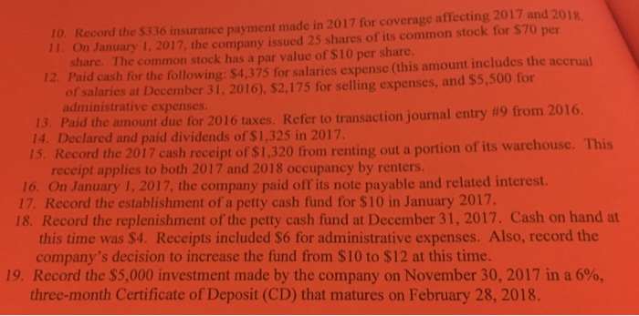 of your work): Step 1: Prepare journal entries (Word or Excel) in