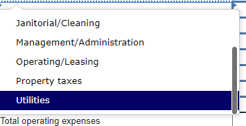 a base year showing net operating income (NOI) for West Office Plaza.