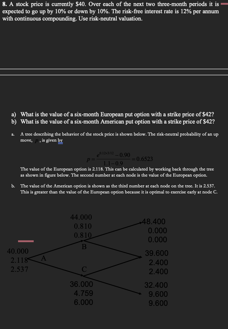  Explain how to get to the answer and difference between european