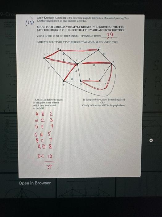 break this question down and explain why the answer is this V.