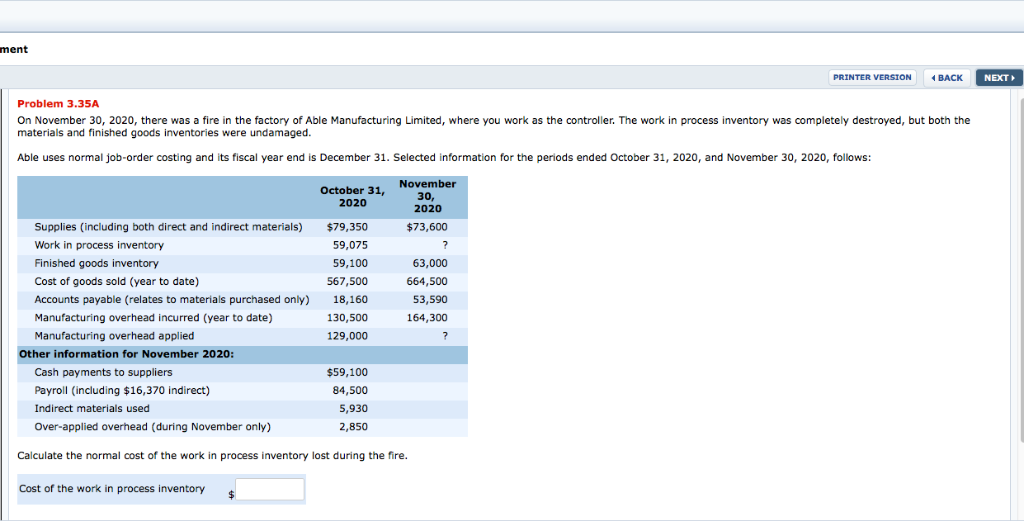  ment PRINTER VERSION NEXT BACK Problem 3.35A the factory of Able