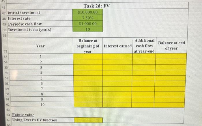 Please include all formulas and steps! Thank you! \begin{tabular}{|l|c|c|} \hline 46 &