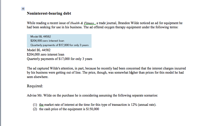 Please clearly explain. Noninterest-bearing debt While reading a recent issue of Health