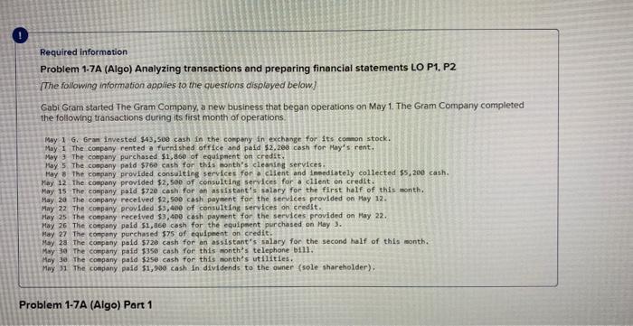 partnership, corporation, or limited liability company (LLC) Exercise 1-12 (Algo) Anolysis using