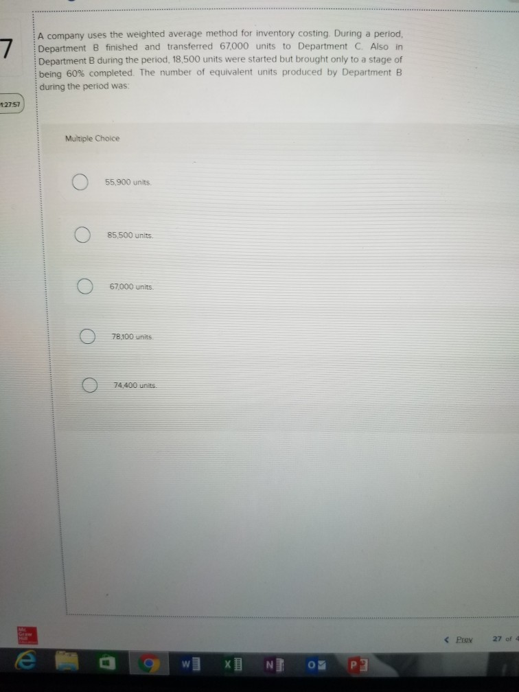end of the period, 29,000 units were in the ending Work in