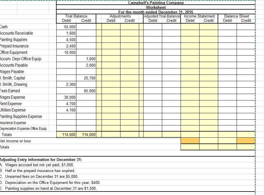  (c) Journalize the adjusting entries using the worksheet as a basis.