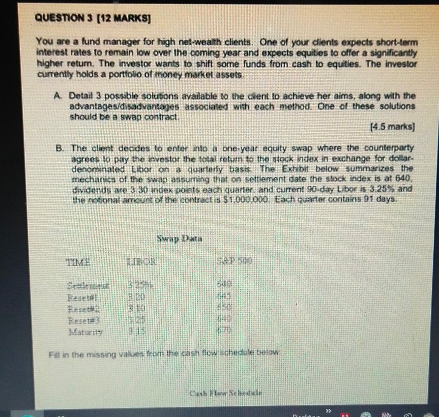 urgently required please check another question. uploaded again QUESTION 3 (12