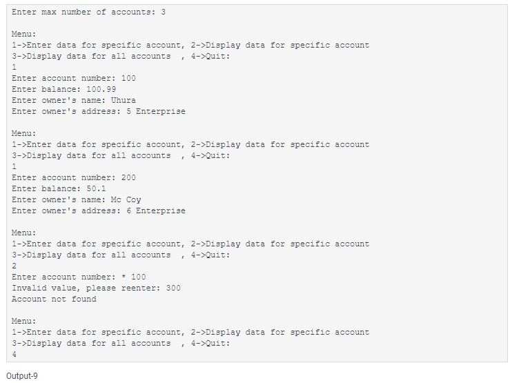 terminates. An account number is valid if it is an integer >