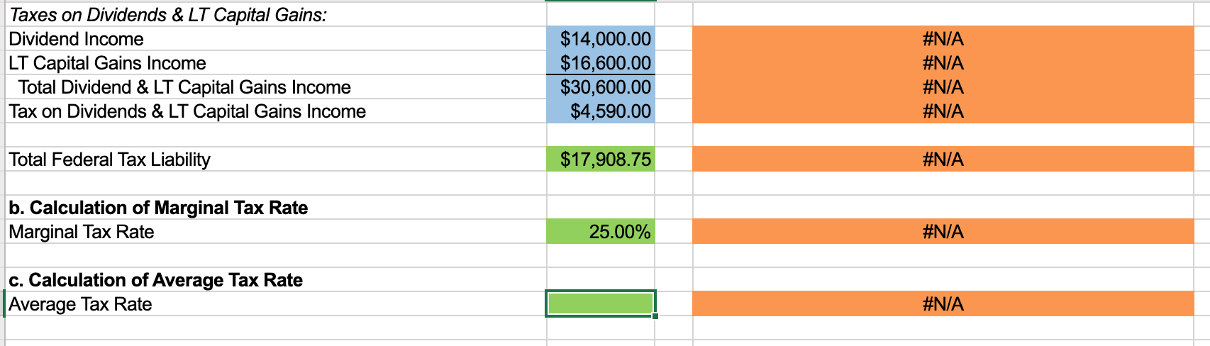the only thing that I can't get right. Personal taxes Salary $76,000.00