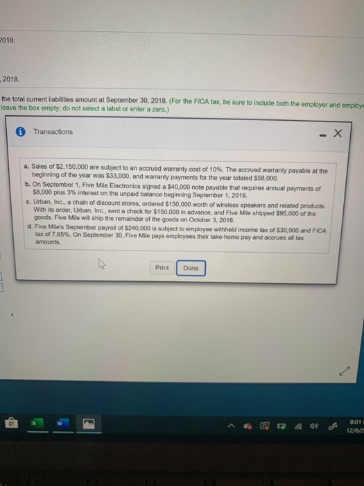 Electronics completed these selected transactions during September 2018: (Click the icon to