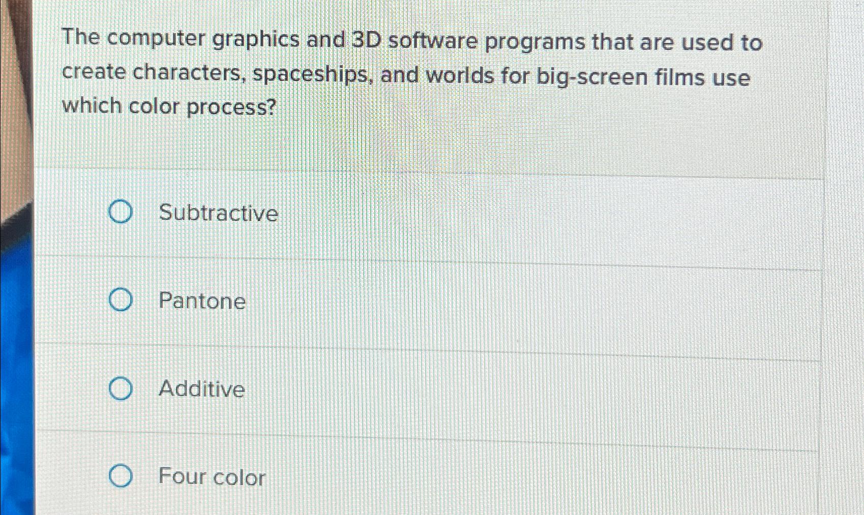  The computer graphics and 3D software programs that are used to