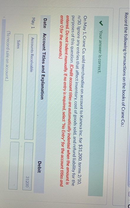  make a journel entries put values in credit or debit Record