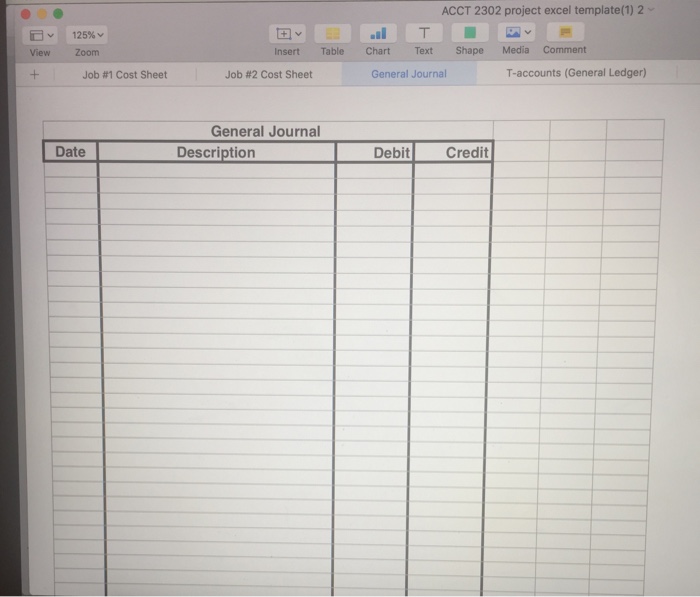indirect materials used). You will be keeping track of the costs incurred