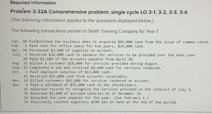  Required information Problem 3-32A Comprehensive problem: single cycle LO 3-1, 3-2,