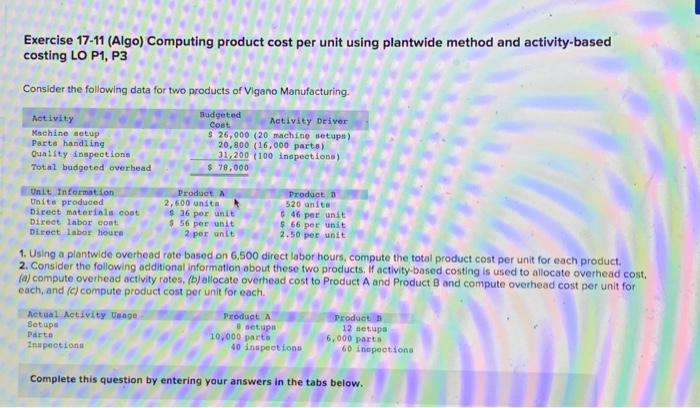  req 1 and 2 pls same q Exercise 17-11 (Algo) Computing