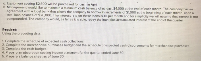 Thank you. The following data relate to the operations of Shilow Company,