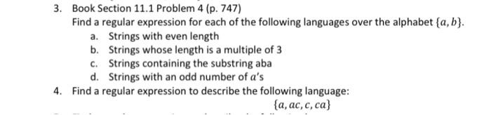 answer all parts 3. Book Section 11.1 Problem 4 (p. 747) Find