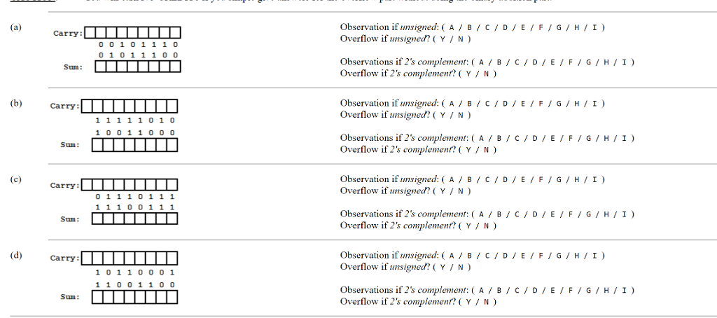  Show how you would add the two 8-bit binary numbers by