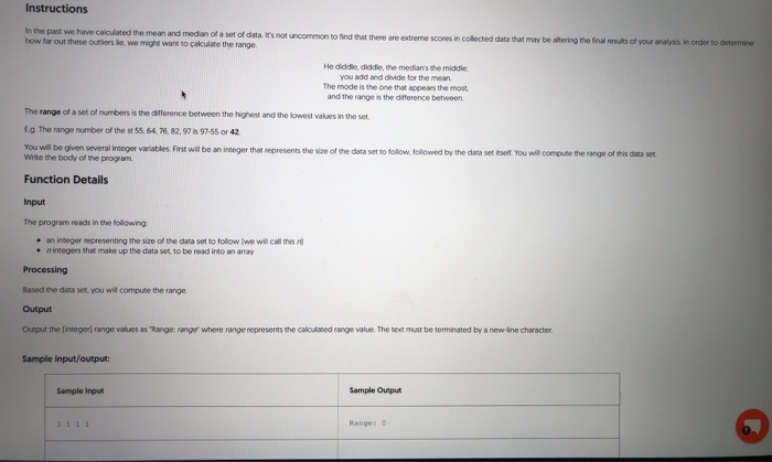 use java please Instructions In the past we have calculated the mean
