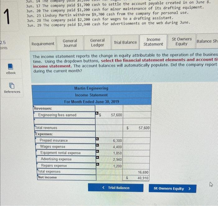 in the month of June. Using the following transactions, record journal entries,