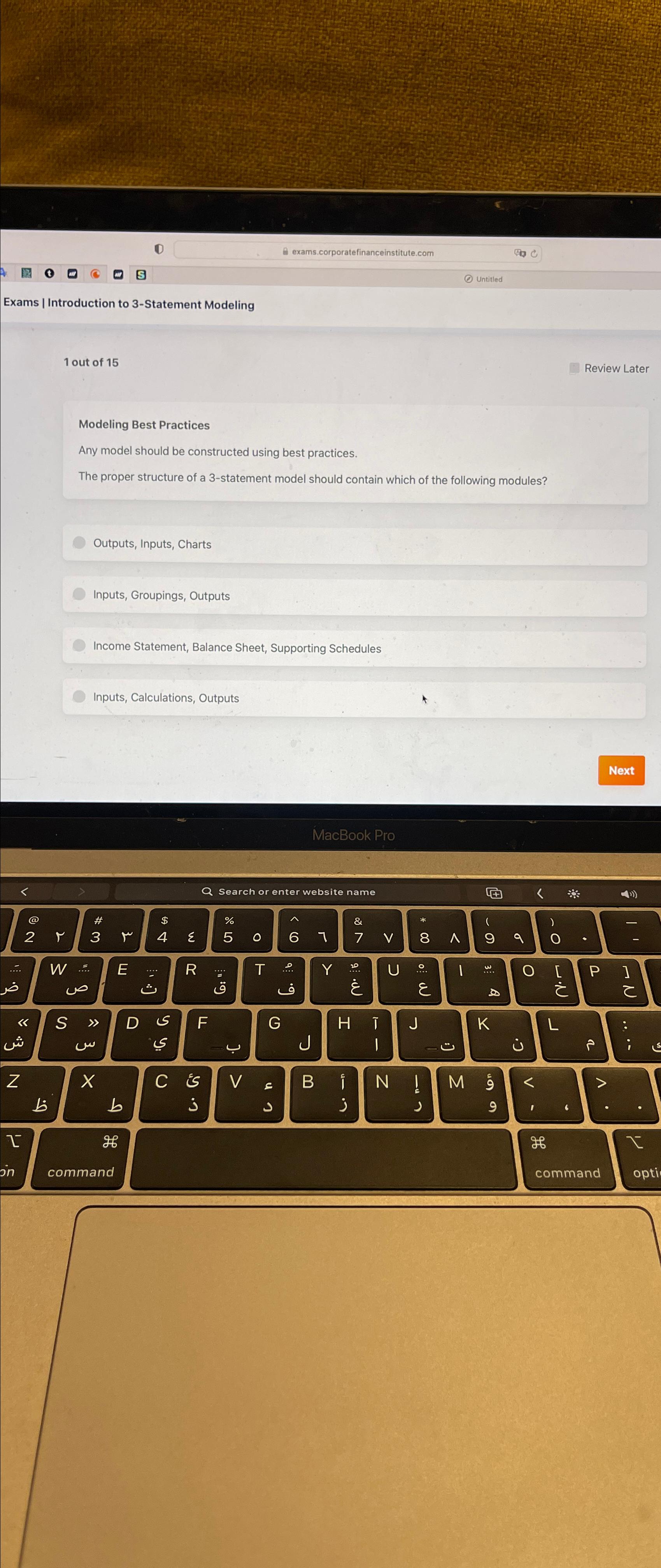  Exams | Introduction to 3-Statement Modeling 1 out of 15 Modeling