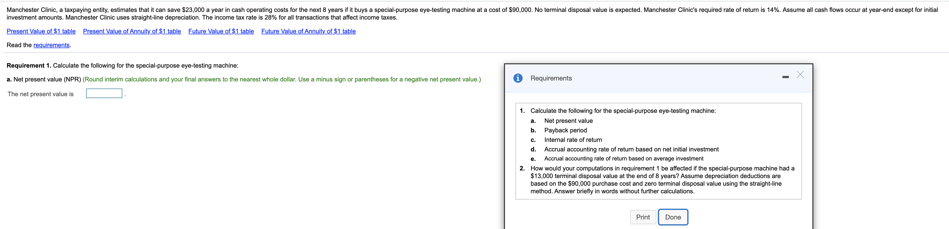 Please complete all the requirements located in the small box in the