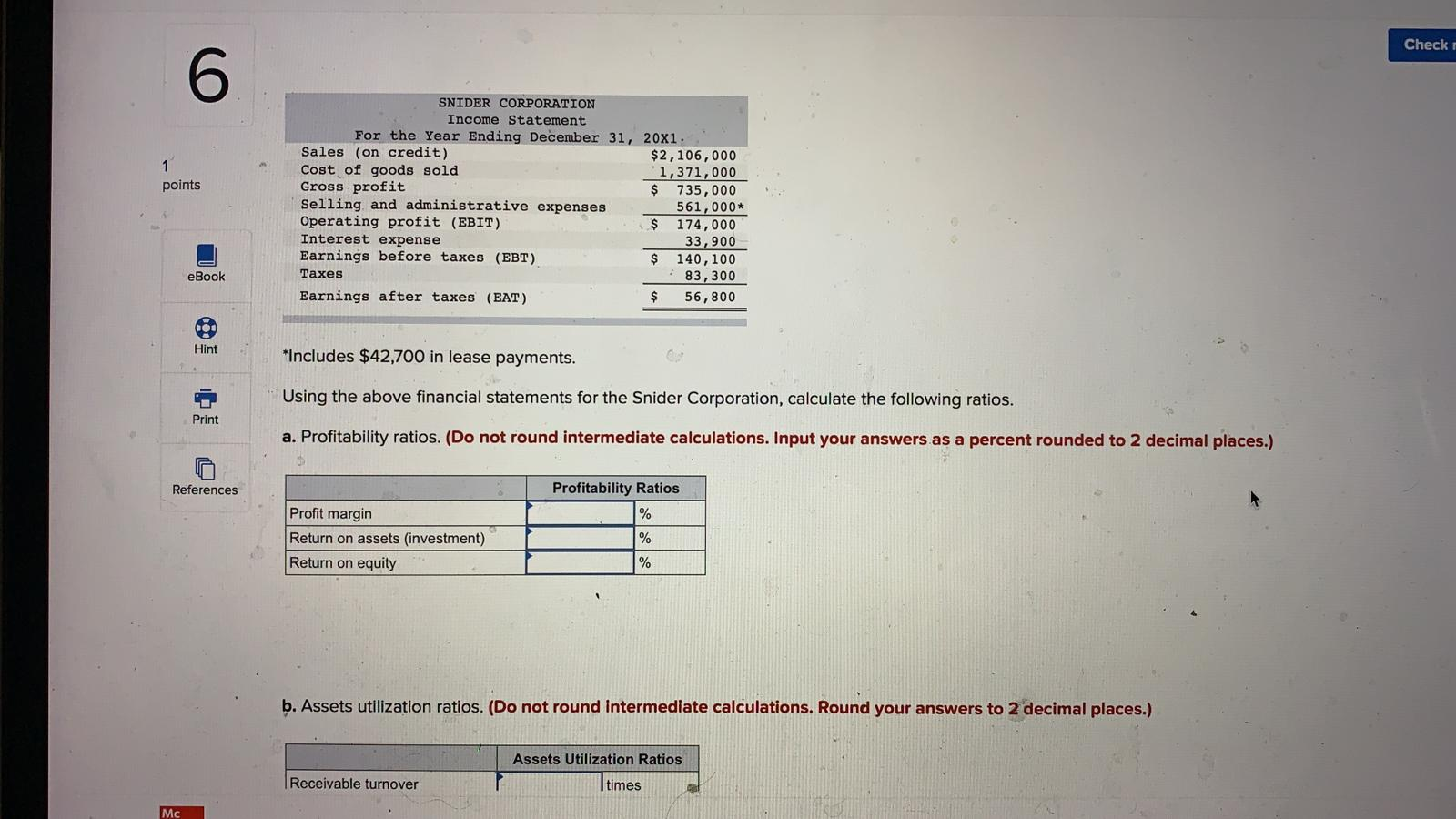 my work 6 SNIDER CORPORATION Balance Sheet December 31, 20x1 Assets Current
