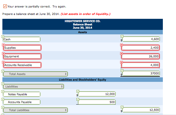 the assets, liabilities, and common stock of the company at June 30