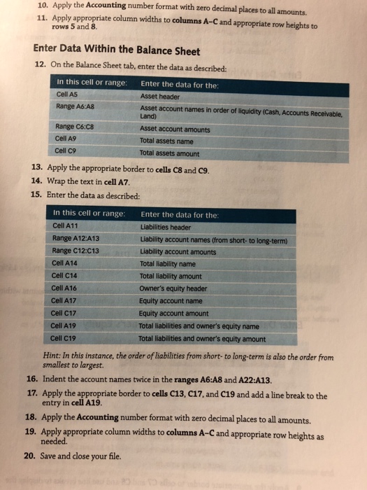 statement of owner's equity, and balance sheet in Excel for Metropolitan Corp.