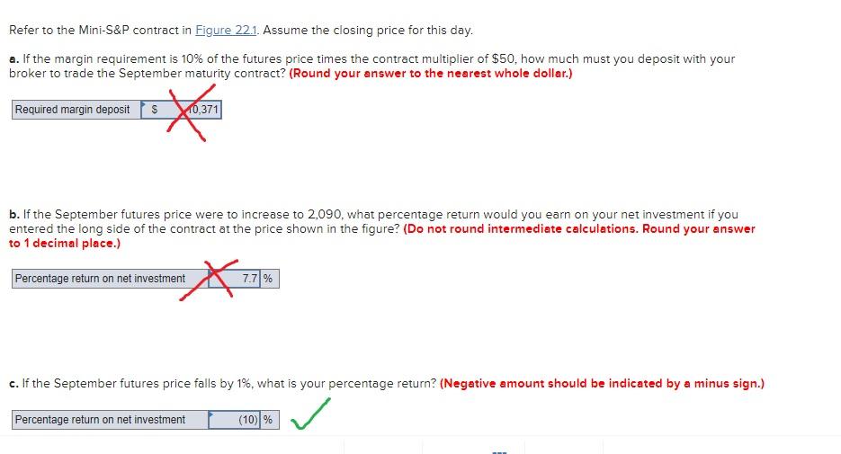 Please help with a. and b. Refer to the Mini-S&P contract in