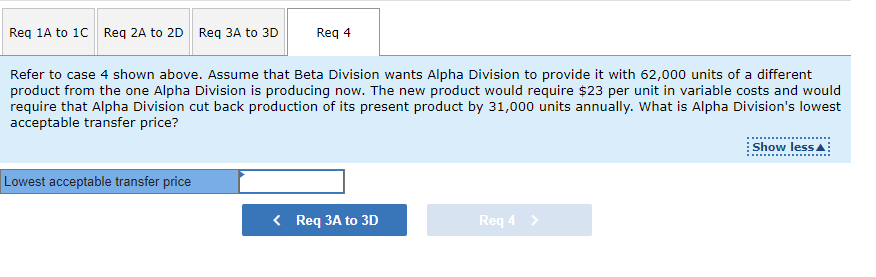 of units now being sold to outside customers Selling price per unit