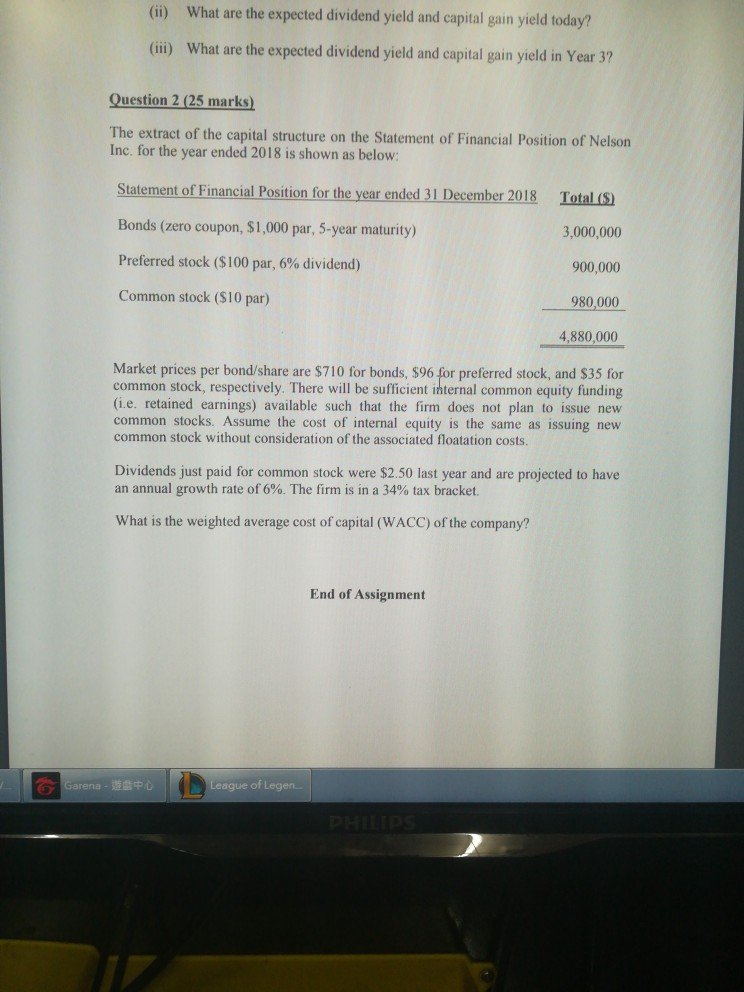 marks) You are a security analyst in ABC Investment Company Limited and