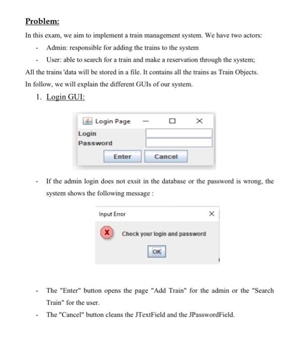 authentification, the user can make search for a train and make a