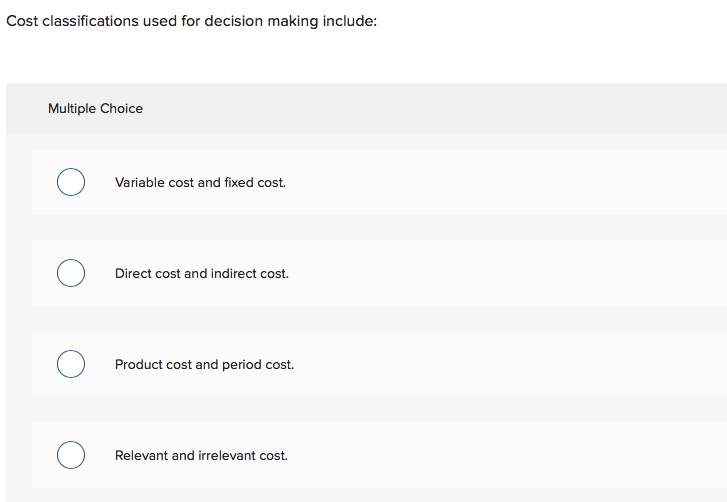 for predicting cost behavior include: Multiple Choice Variable cost and fixed cost.