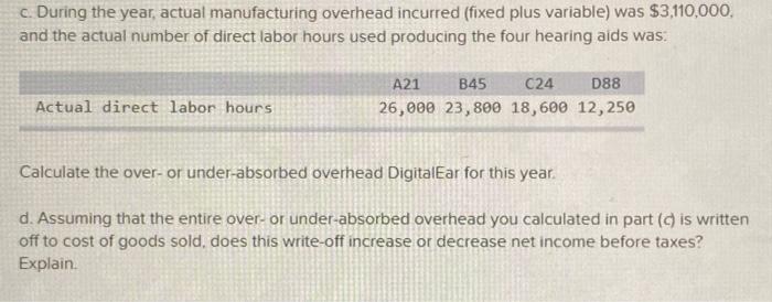 manufacturing overhead incurred (fixed plus variable) was $3,110,000, and the actual number