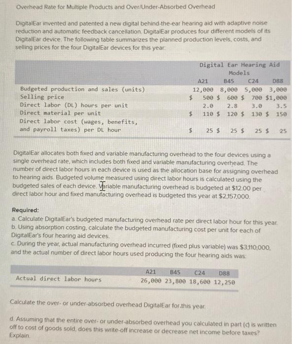 decrease net income before taxes? Explain. =$34.26 per direct labor hour Therefore,