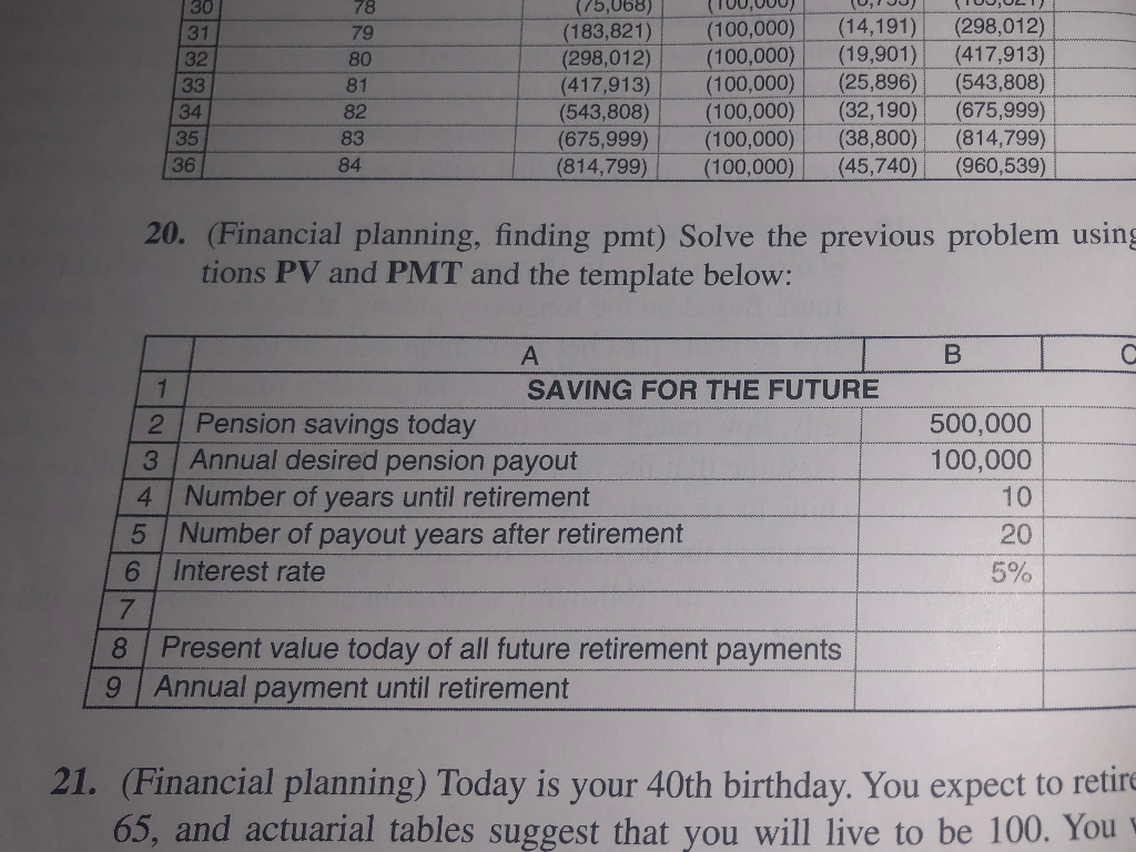 please help with #20, using excel and the template attached U,