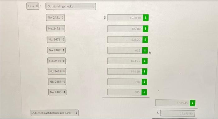 the reconciliation procedure, prepare a bank reconciliation at November 30.2025 . (List